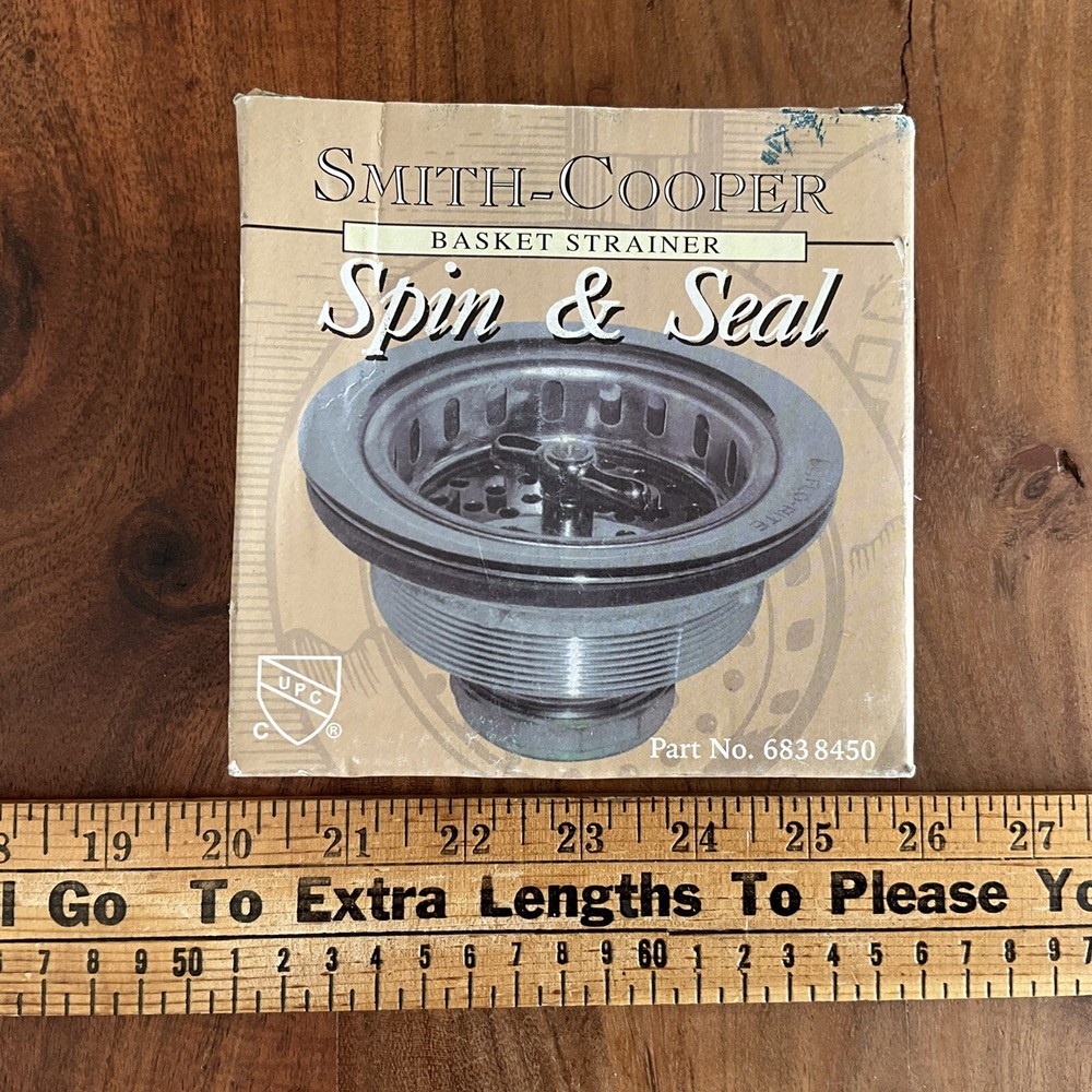 Smith-Cooper Kitchen Sink Drain Strainer Basket Stopper Spin Seal Stainless