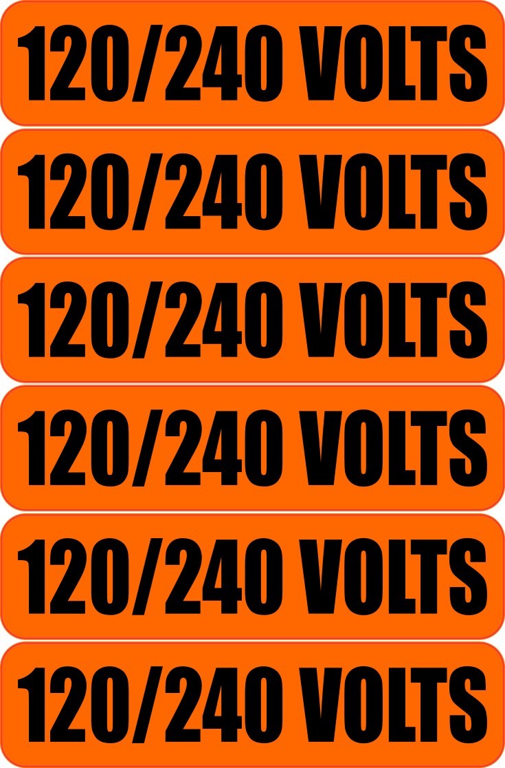 6x 120 / 240 Volts Warning Vinyl Decal | Outdoor Laminated | Electrical Safety gallery