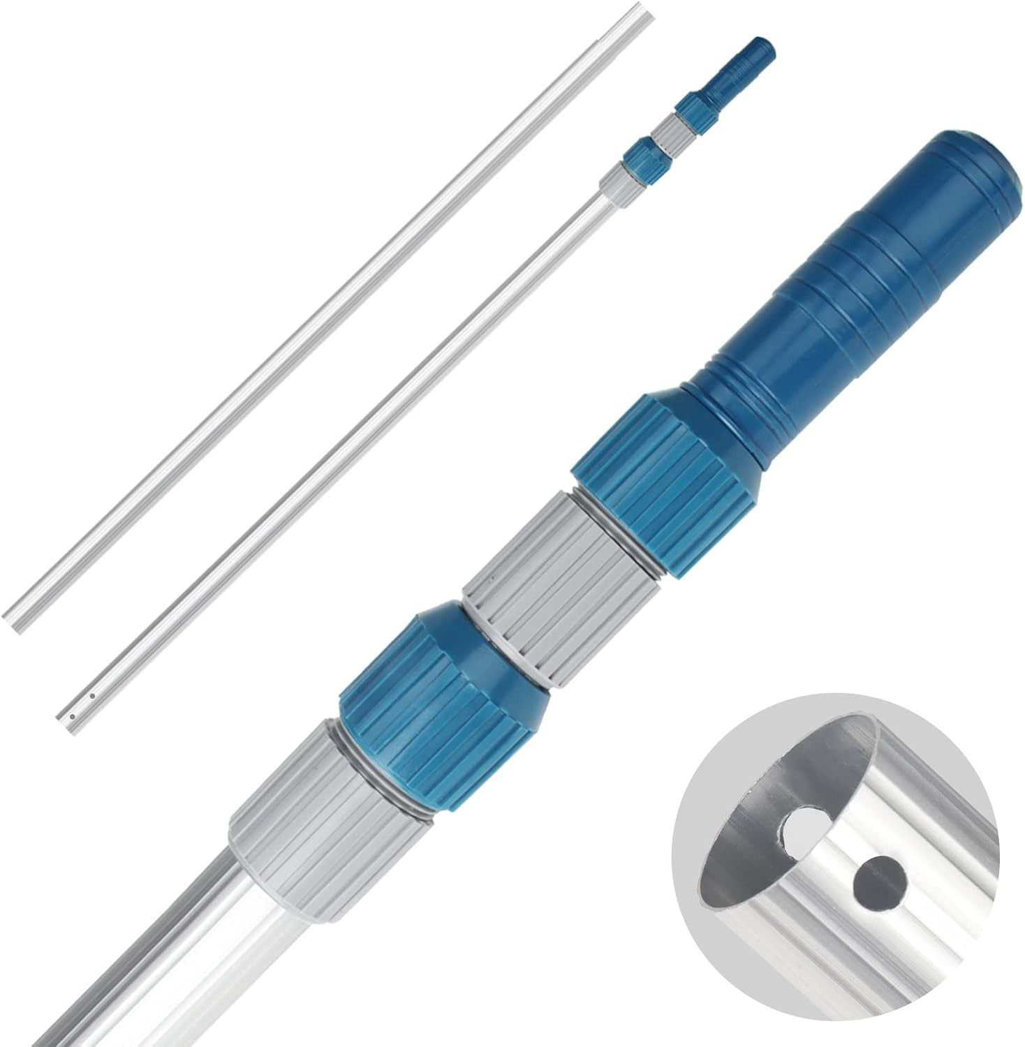 Professional 16 Foot Telescopic Aluminum Swimming Pool Pole - Attach Connect Ski gallery