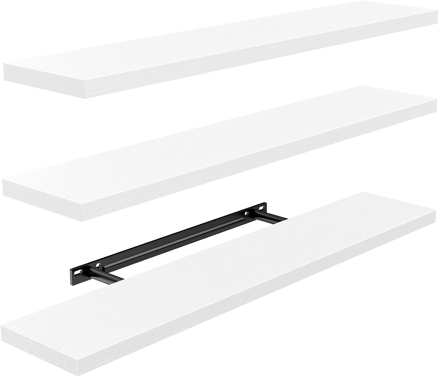AMADA HOMEFURNISHING 35.4" L Floating Shelves, Wall Shelves Set of 3 for gallery