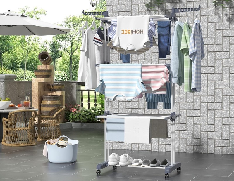 Clothes Drying Rack, Oversized 4-Tier(67.7" High) Foldable Stainless Steel gallery