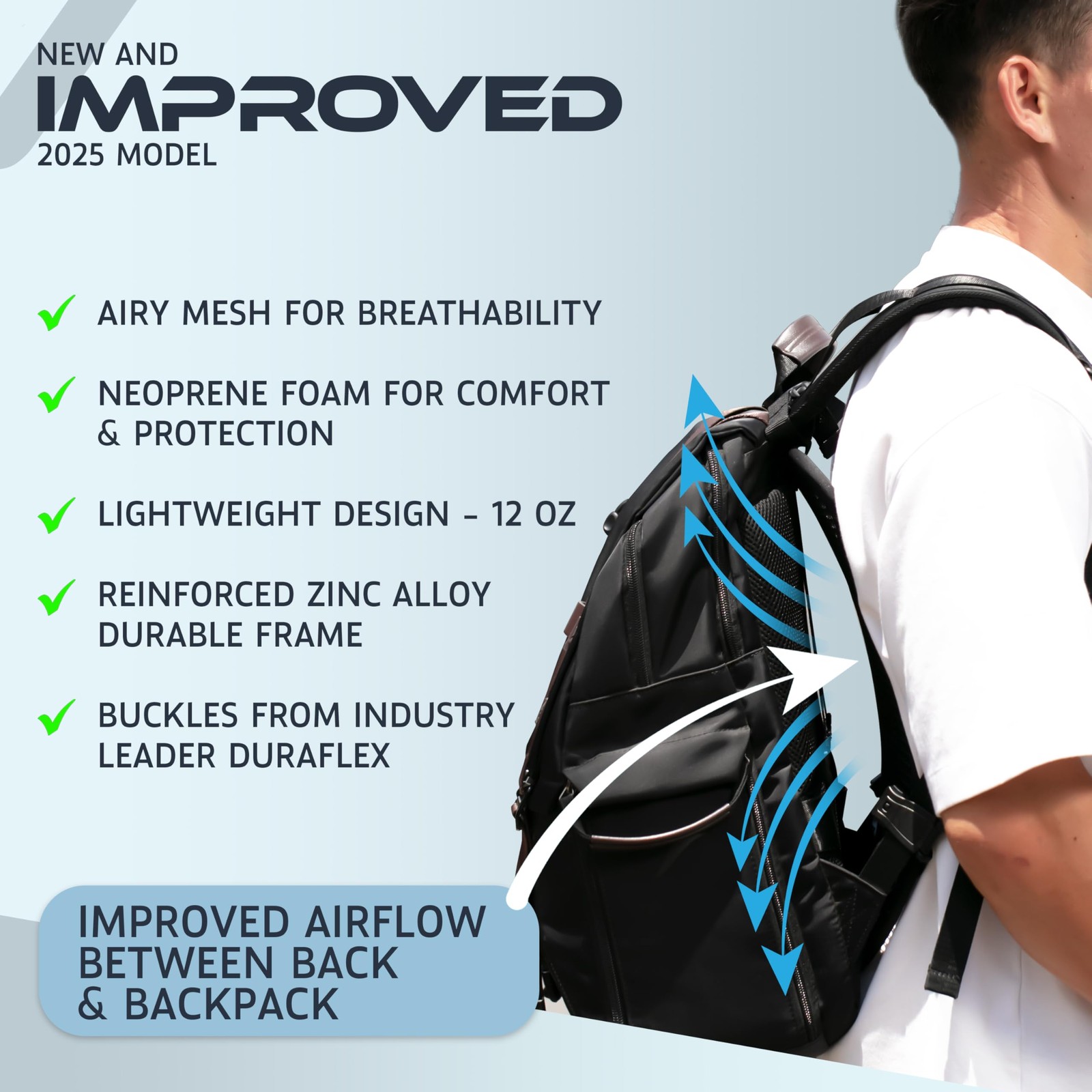 VentaPak Lightweight Airflow Backpack Spacer Frame - Reduce Sweat, 5'6" Torso 2