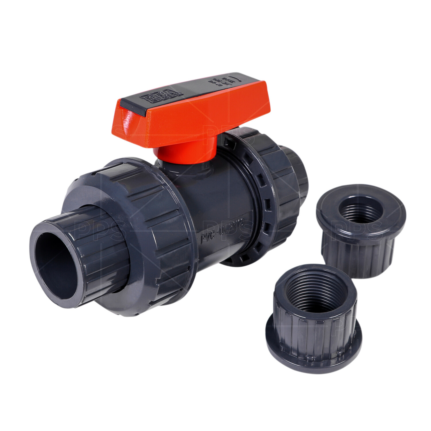True Gray Union PVC Ball Valve Socket Slip Solvent/Thread Schedule 40/80 Pipe gallery