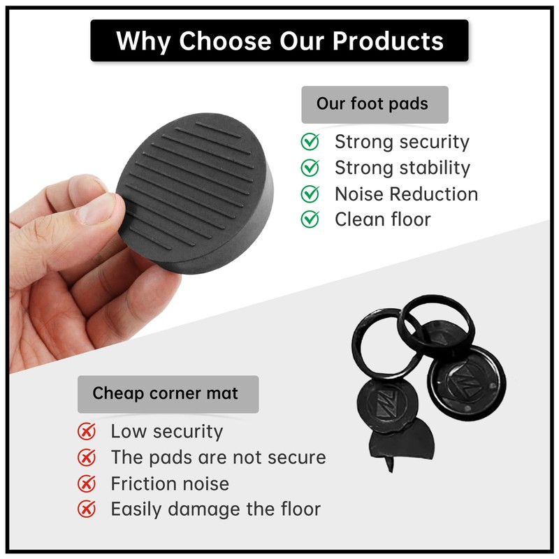 4 Pack Rubber Caster Cups, 2 X 2 Round Rubber Feet for Furniture, Non Slip gallery