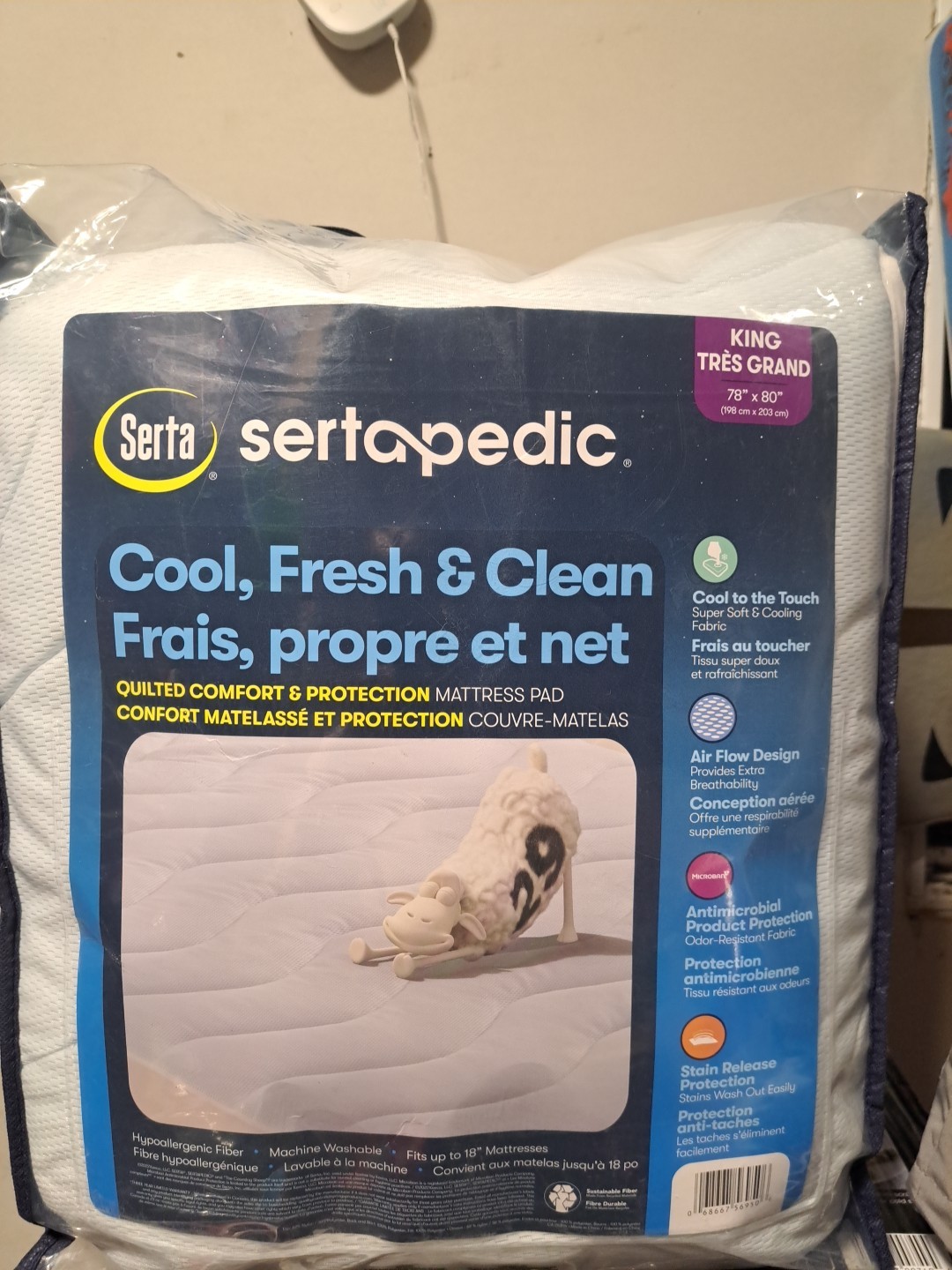 NEW Serta Sertapedic Cool, Fresh & Clean Quilted & Protection King Mattress Pad gallery