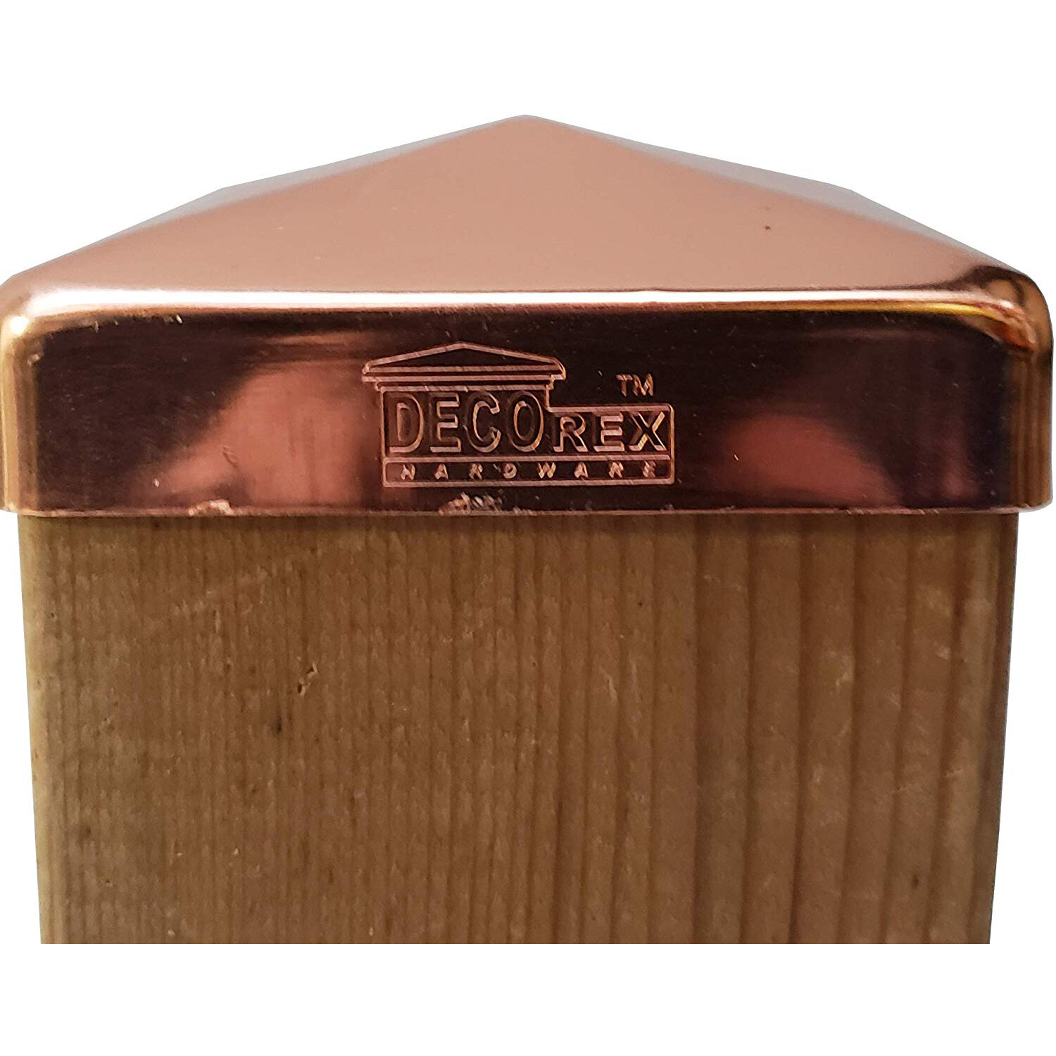 3.5" x 3.5" Solid Copper Pyramid Post Cap For True/Actual 3.5" x 3.5" Wood Posts gallery