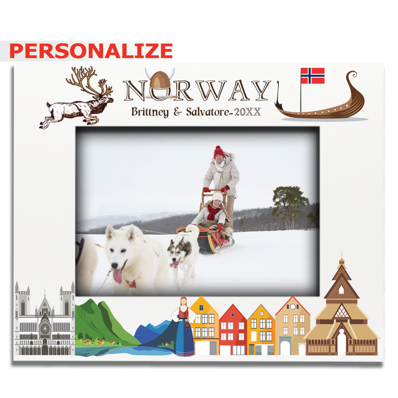 PERSONALIZE- Norway Theme Picture Frame-Wedding, Honeymoon, Vacation, Travel gallery