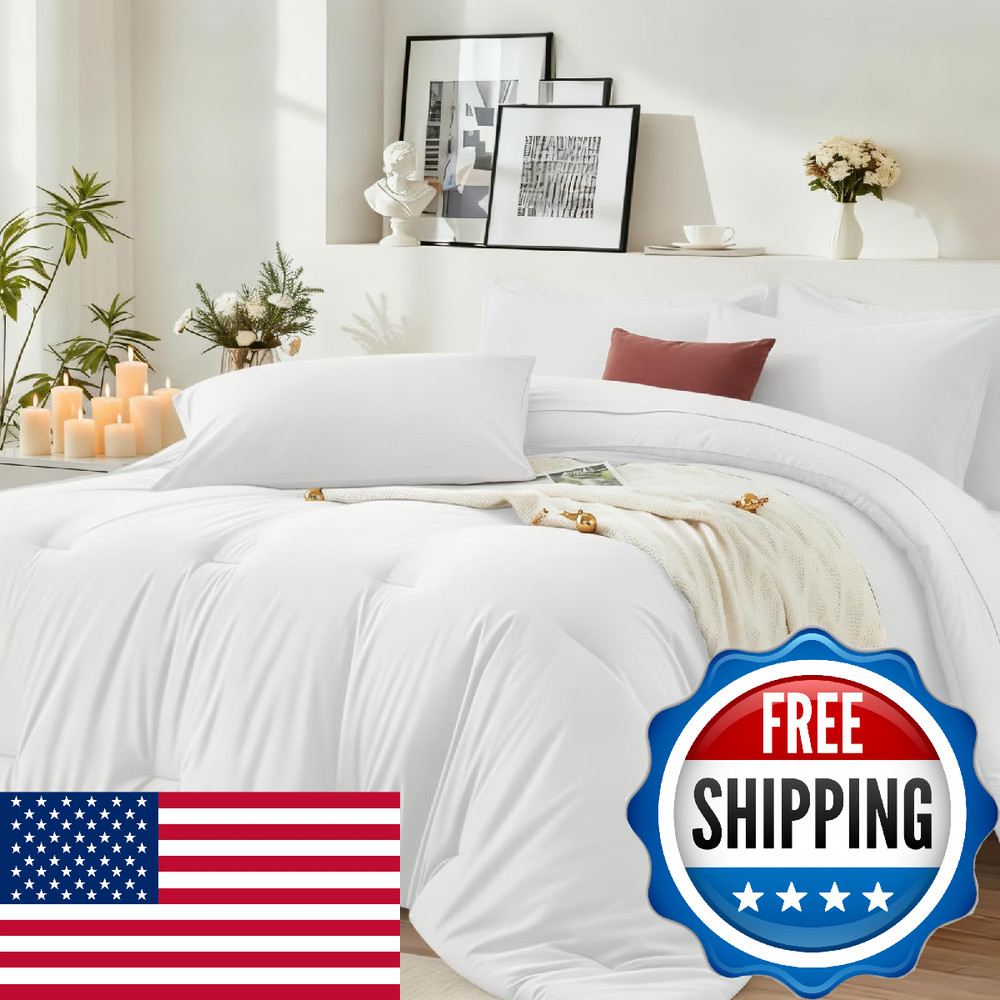 Easthome Full Comforter Set 7 Pieces - Ultra-Soft Bed in a Bag Full Size, Cozy L