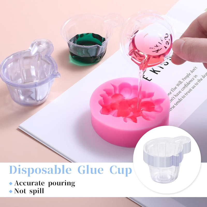 150Pcs 40ml Disposable Plastic Resin Mixing Cups Multipurpose Dispensing Cup for gallery