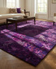 Purple High Low Pile Abstract Area Rug 100% New Zealand Wool and viscose gallery