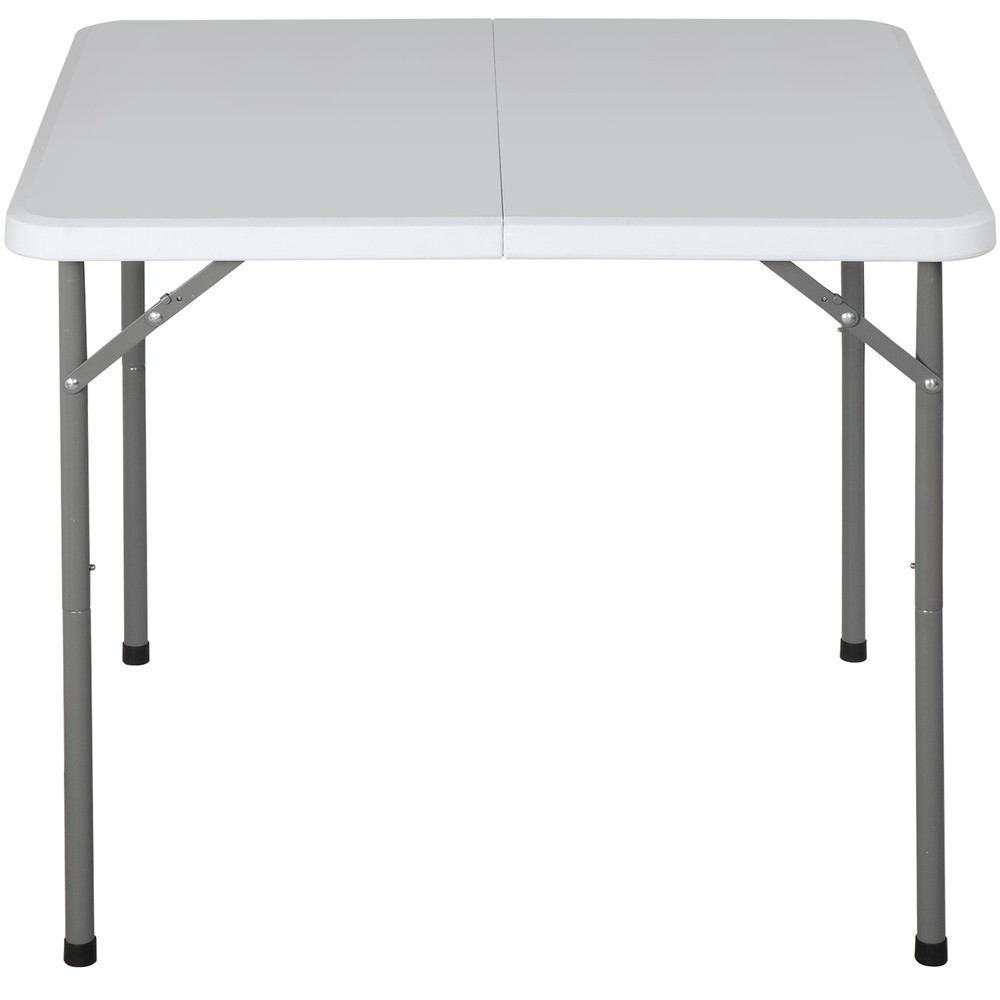 34" Square Folding Card Table Fold-in-Half Utility Plastic Table w/Carry Handle