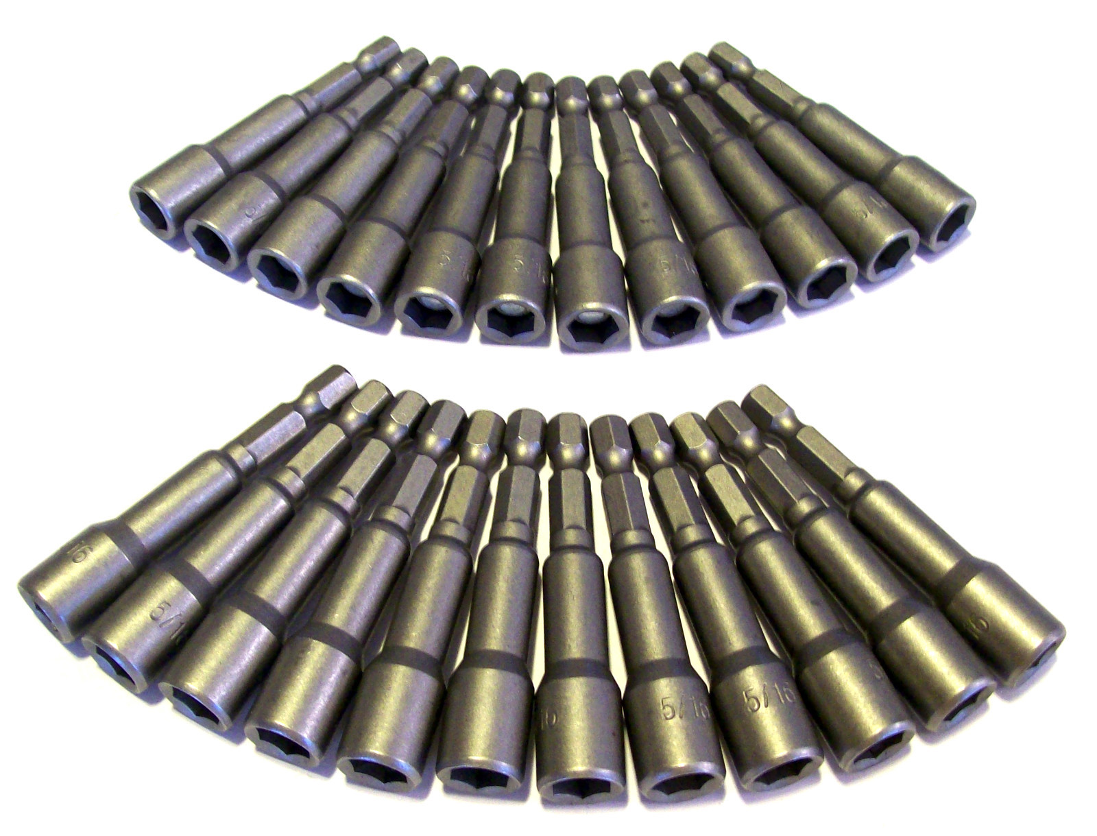 24 GOLIATH INDUSTRIAL 5/16" MAGNETIC NUT SETTERS HEX SHANK MNS516 2-9/16" DRIVER gallery