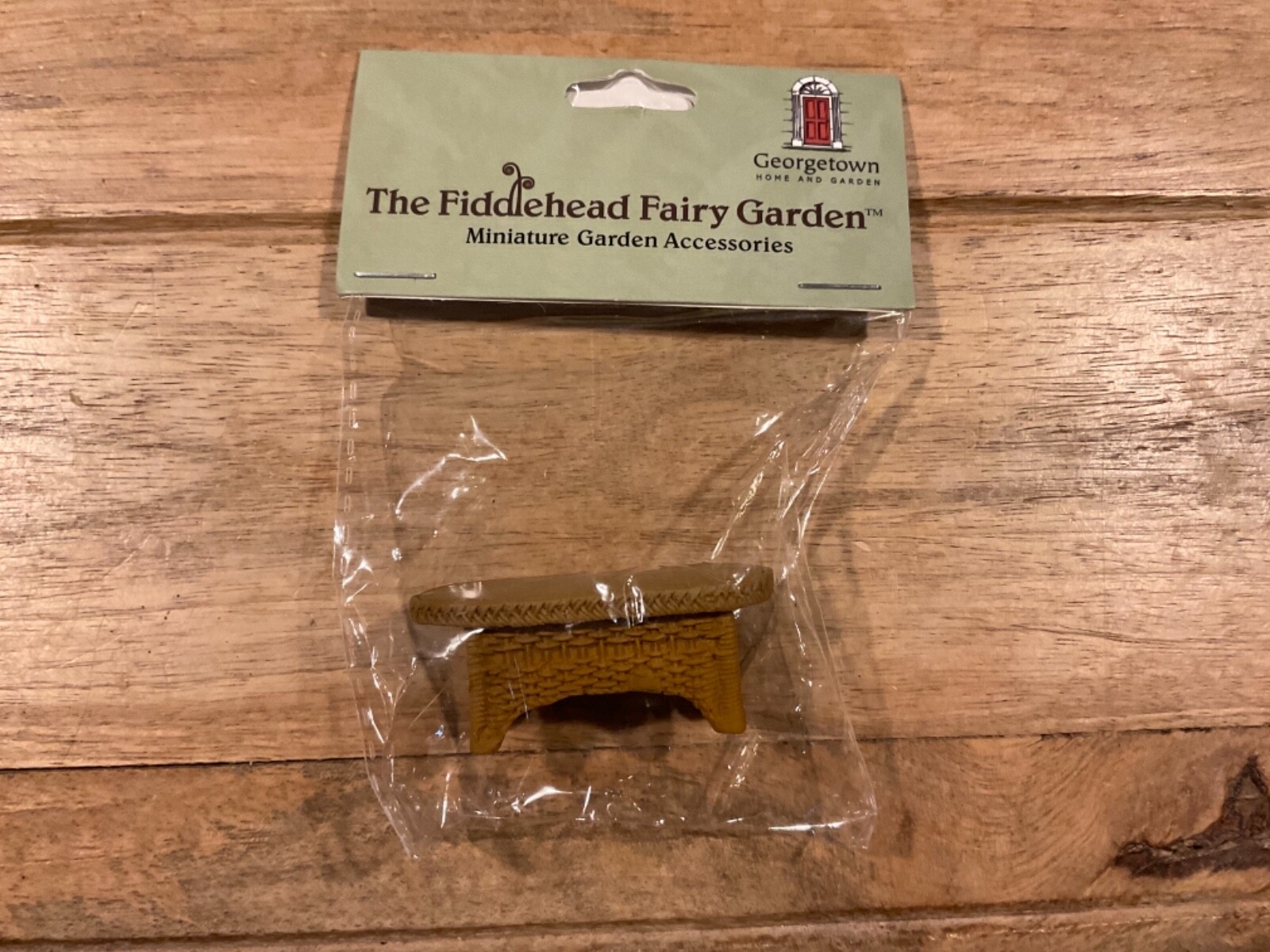 FIDDLEHEAD FAIRY GARDEN MINIATURE WICKER ACCENT TABLE NEW gallery