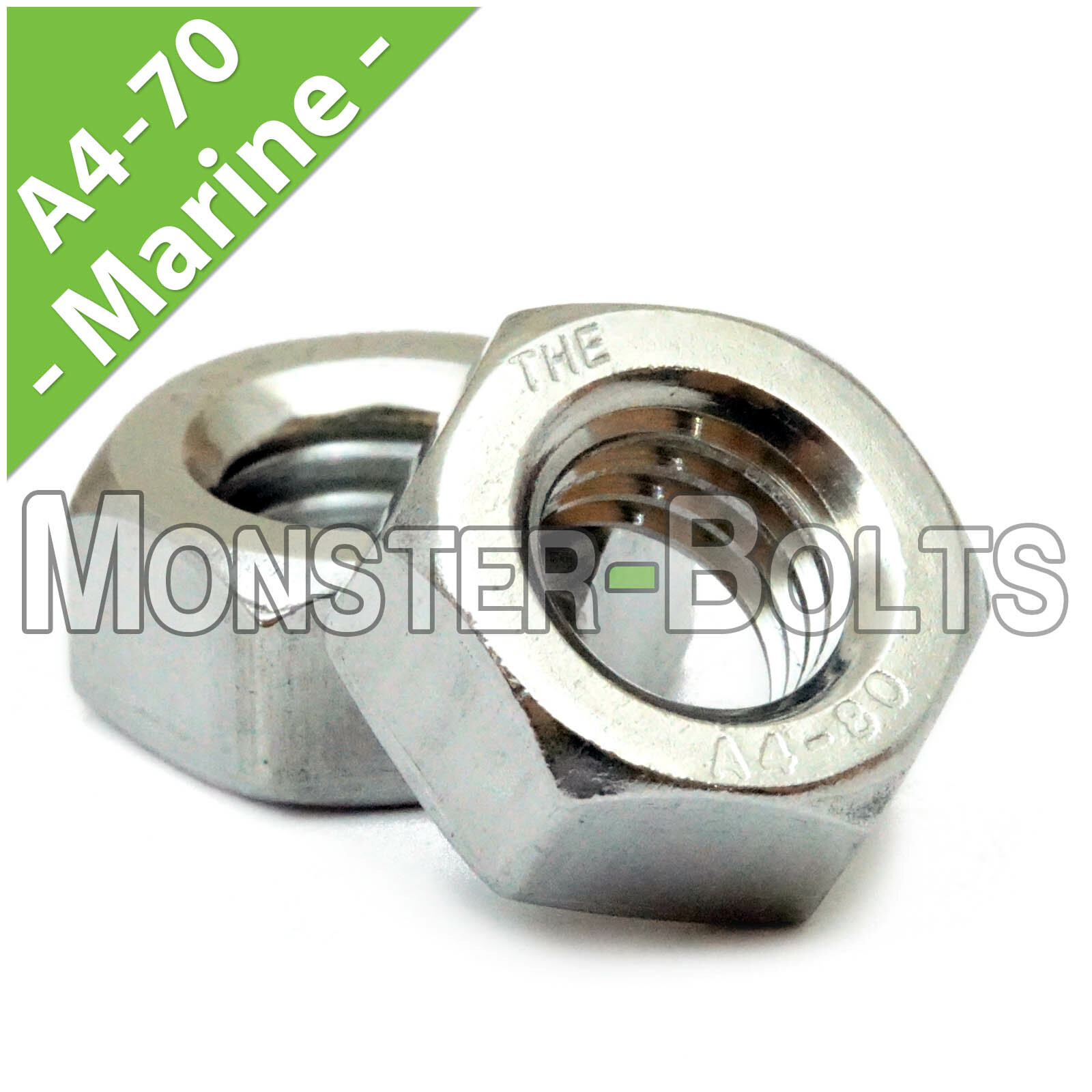 Marine Grade Stainless Steel Hex Nuts DIN 934 A4 / 316 - M3 M4 M5 M6 M8 M10 M12 gallery