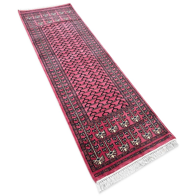 Handmade Hand Knotted Wool Runner Rug, 2x6 ft, Peach, Traditional Parda gallery
