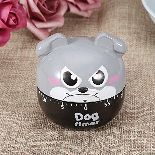 Mechanical Kitchen Timer, Cute Dog Wind Up 60 Minute Manual Countdown Gray gallery
