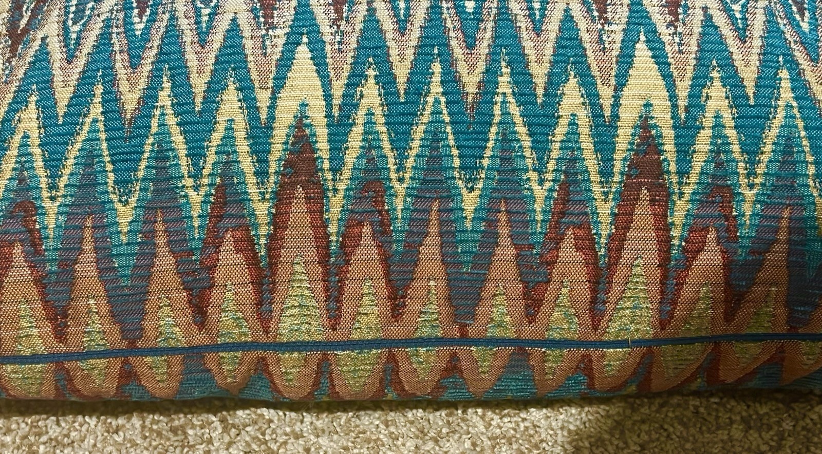 D.V. Kap Home Inferno Multi-Color Throw Pillow Zig Zag like Missoni 18” gallery