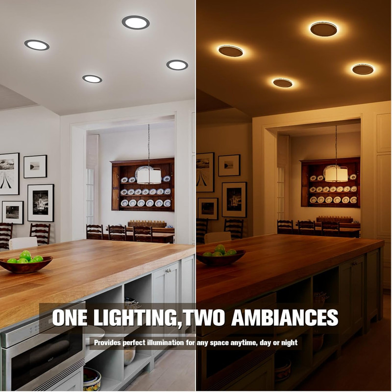 6 Pack 6" Canless LED Recessed Lights with Night Light, 1080LM gallery