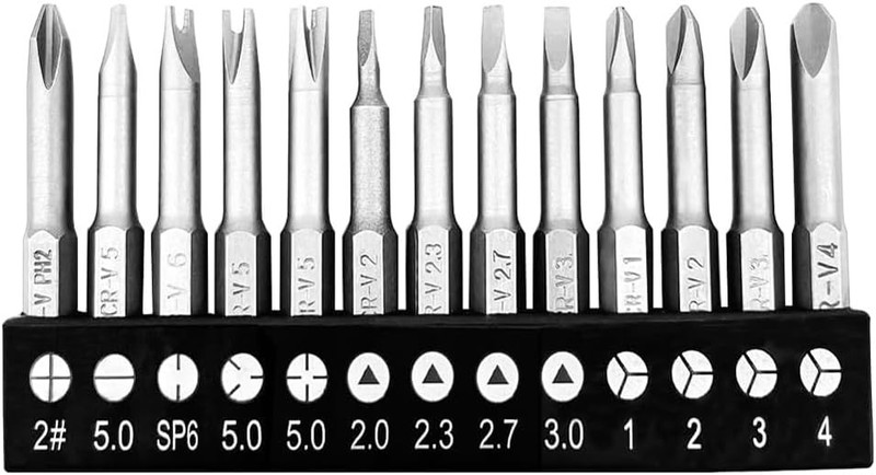 13pc Security Screwdriver Bit Set 1/4" Hex Shank Y-Type Spanner Triangle 50mm gallery