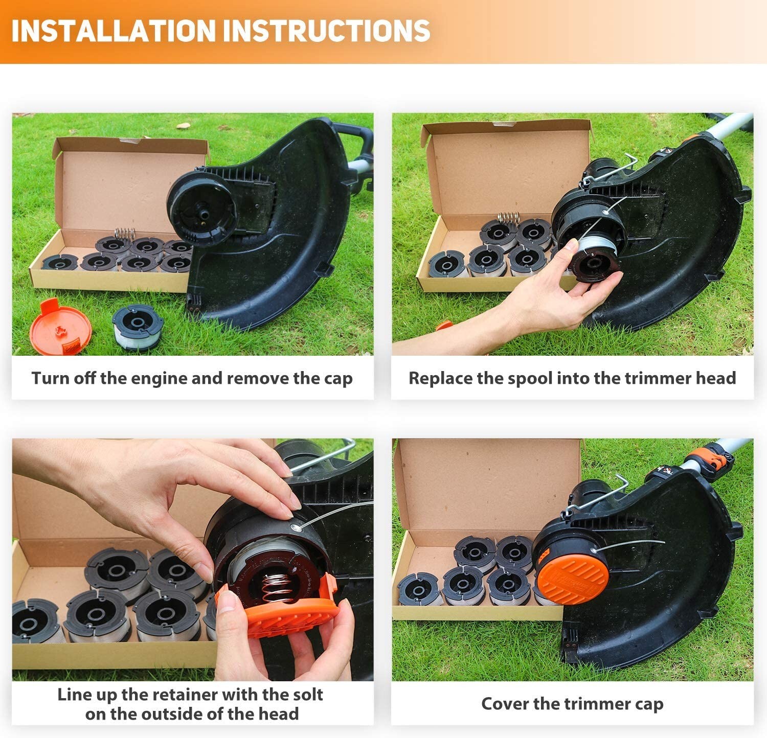 065 String Trimmer Line Replacement Spool Weed Eater Cap for Black and Decker gallery
