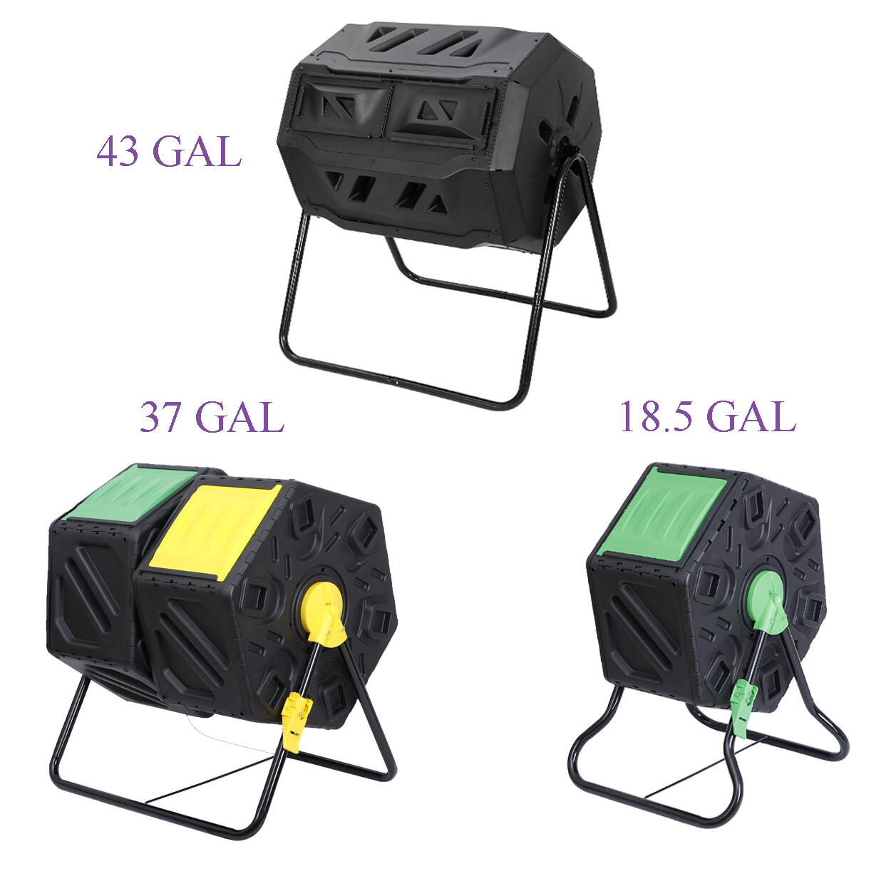 Compost Bin Kitchen Garden Waste Bin Composter Tumbler 18.5/37/43 Gallon Outdoor gallery