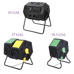 Compost Bin Kitchen Garden Waste Bin Composter Tumbler 18.5/37/43 Gallon Outdoor