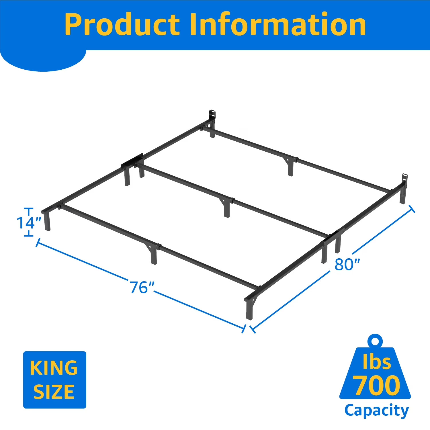 Mainstays Twin 7" Bed Frame Easy To Assemble Box Spring Required No Tools Needed gallery