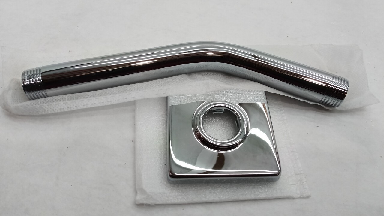 Moen S133 8-Inch Standard Shower Arm with Modern Square Flange in Chrome gallery