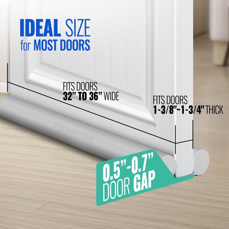 ‌‌OSAMEDA Door Draft Stopper – 36 Inch Adjustable Under Door S gallery