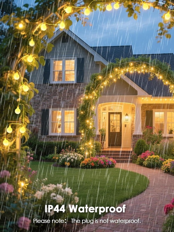 Connectable 43FT 100LED Globe String Lights | 8 Modes Warm White String Light... gallery