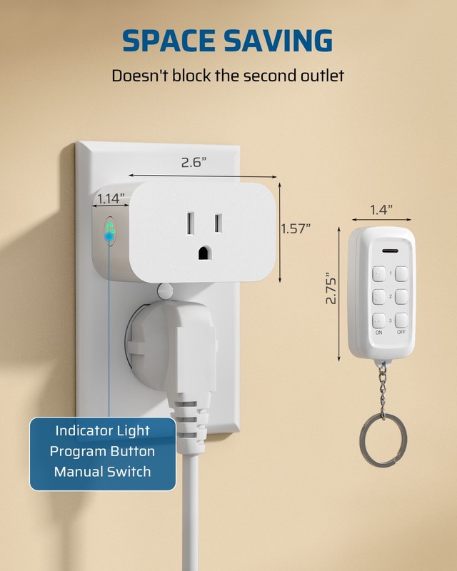 DEWENWILS Wireless Light Switch for Lamps & Fans 3 Outlets 100ft No Bending gallery