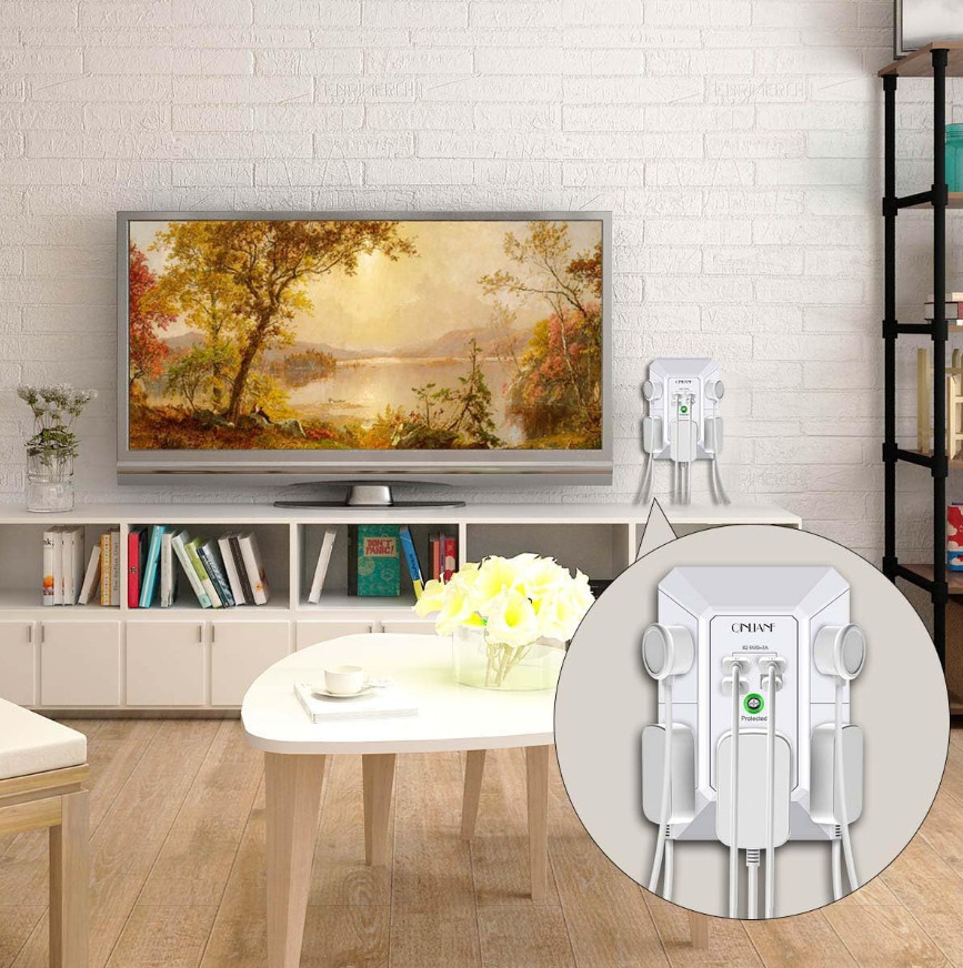 5 Outlet Extender Surge Protector Multi Plug Wall Adapter USB Charger Ports with gallery