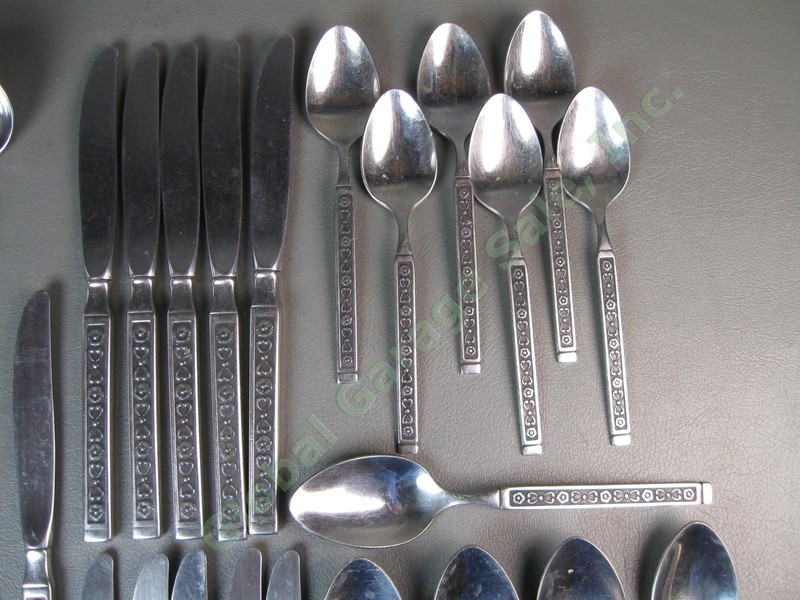 39pc Gorham Hacienda Stainless Mid Century Flatware Set Fork Spoon Knife Serving gallery