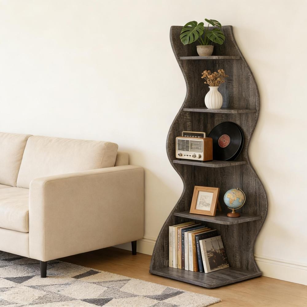 Stylish and Utilitarian Display Shelf,Wall Corner Bookshelf gallery