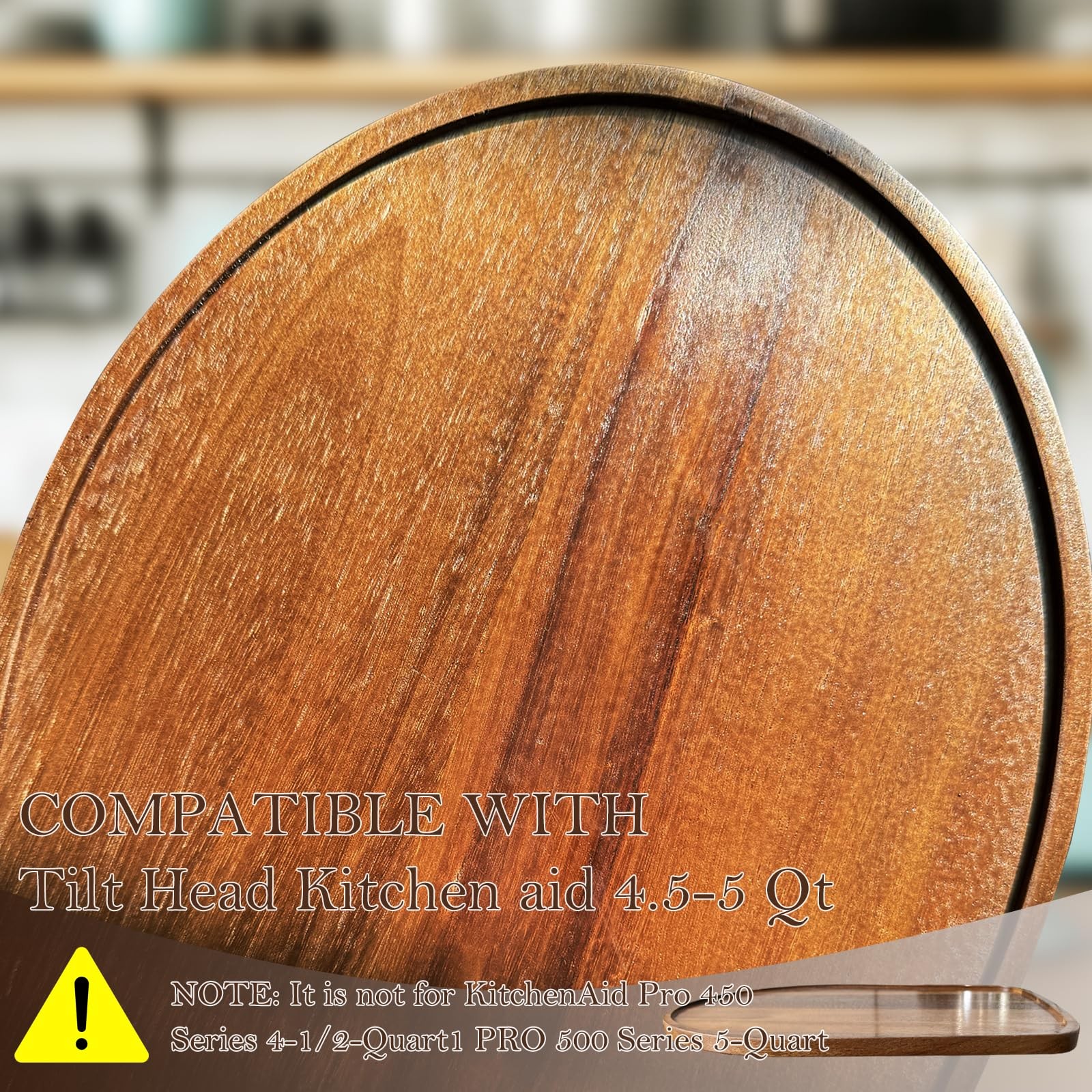 Acacia Wood Mixer Slider Mat for Kitchen Aid 4.5-5 Qt Tilt-Head Stand Mixer K... gallery