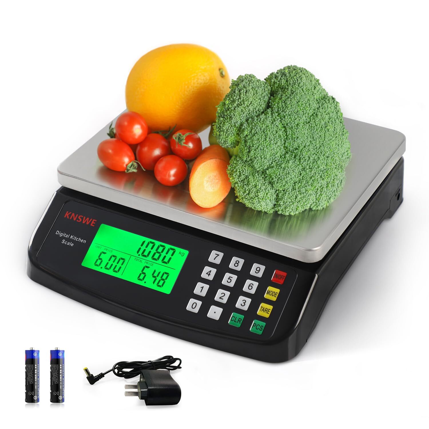 40KG/88LB Black Digital Kitchen Scale Commercial Food Weight Price Computing gallery