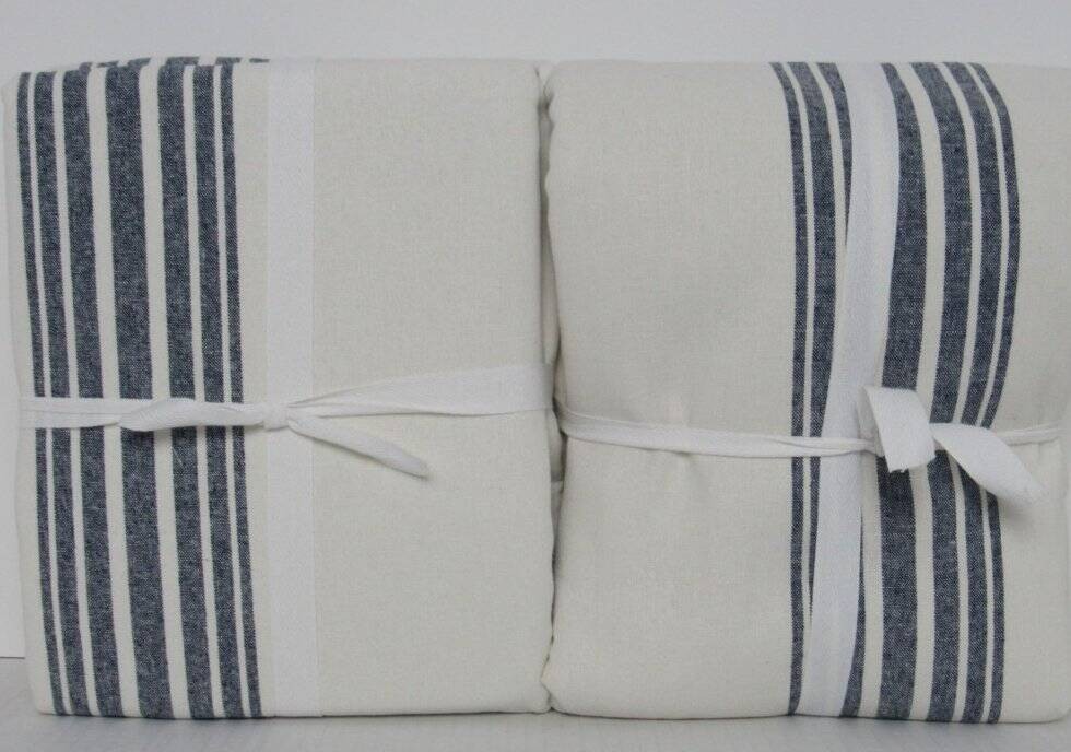 Pottery Barn Riviera Striped S/2 Blackout Curtains 50" x 96" Navy NWT gallery
