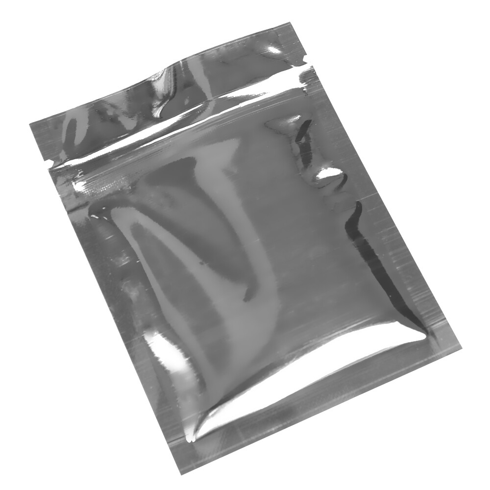 100 Flat Double-Sided Silver Metallic Mylar Zip Lock Bags 8.5x13cm (3.3x5.1in) gallery