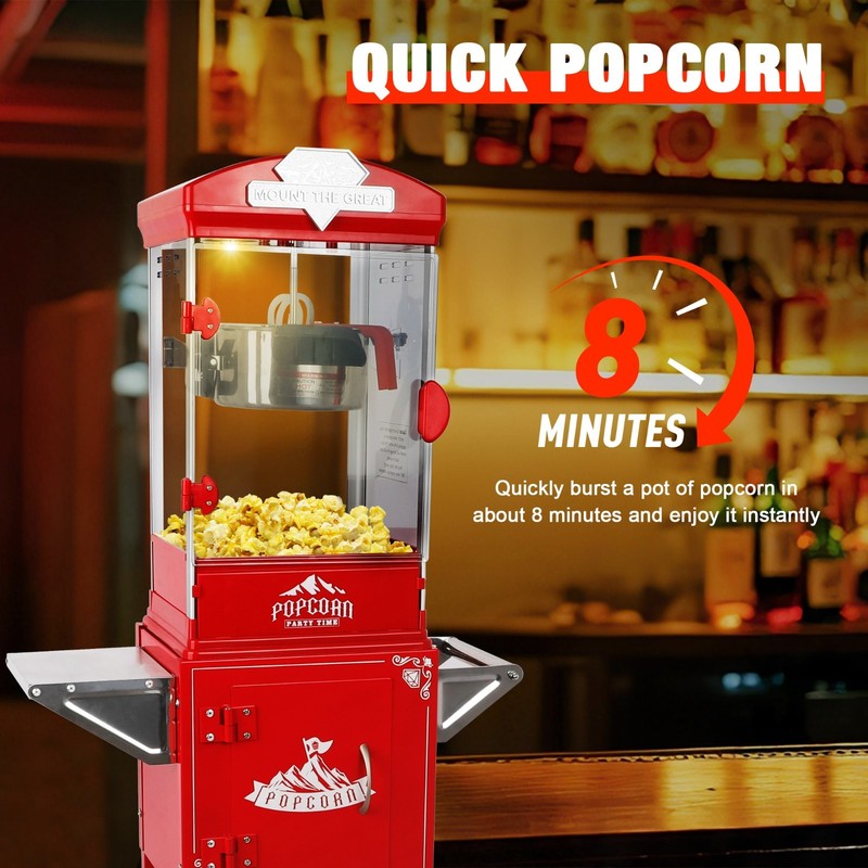 Popcorn Machine with Cart ,Wheels & 10 Oz Kettle Popcorn Maker Measuring gallery