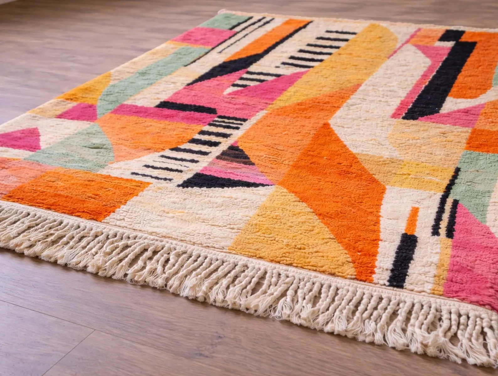 Handmade Wool Berber Rug: Colorful Moroccan Design gallery