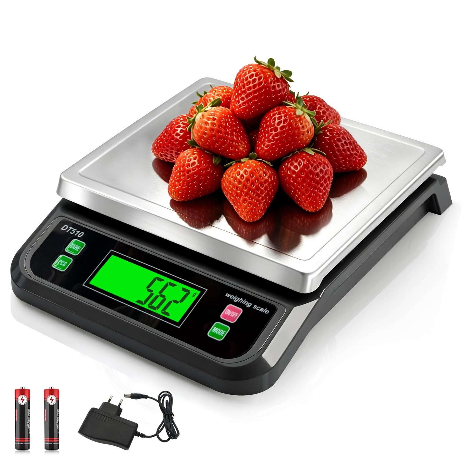 Large Digital Kitchen Scale 88lbs/40kg with 6 Unit Stainless Stee Food Scales... gallery