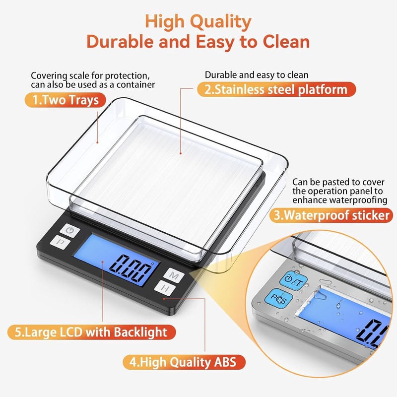 BOMATA 0.01g Small Digital Gram Scale, USB Rechargeable, Upgraded 1kg Jewelry Sc gallery