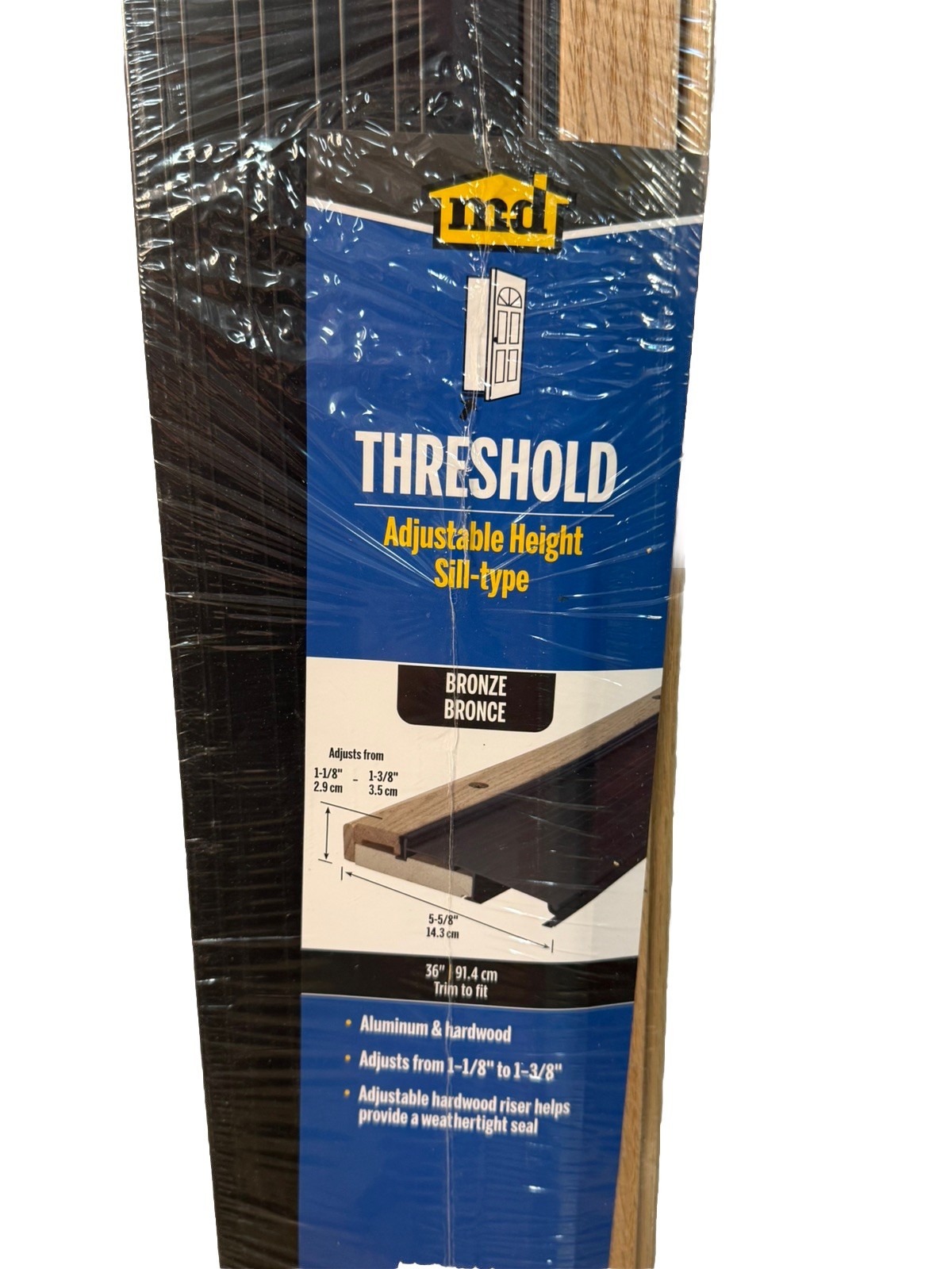 5-5/8 In. X 3 Ft. Bronze Sill Threshold Bronze Adjustable Aluminum /Hardwood Os gallery