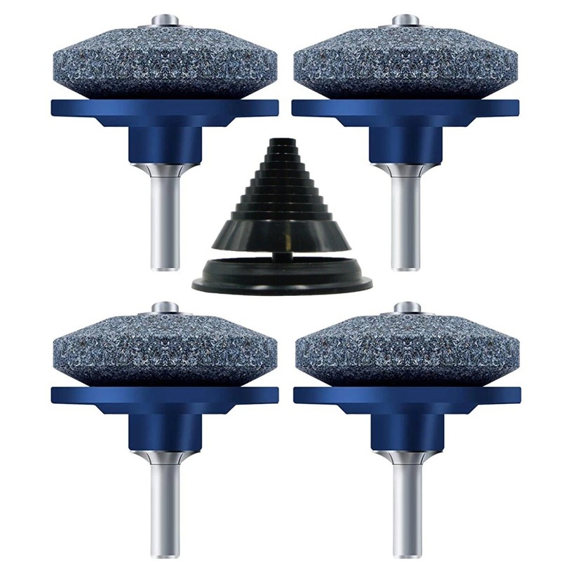 5Pcs Lawn Mower Blade Sharpener & Balancer Kit for Drill Grinder Garden Tool gallery