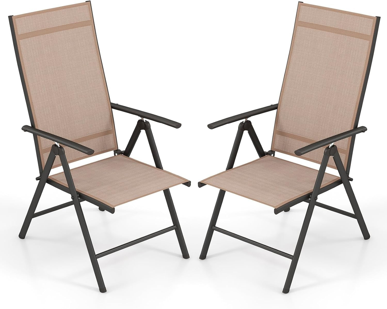 2 Pack Folding Patio Chairs, High Back Outdoor Chairs with 7-Level Adjustable Hi gallery