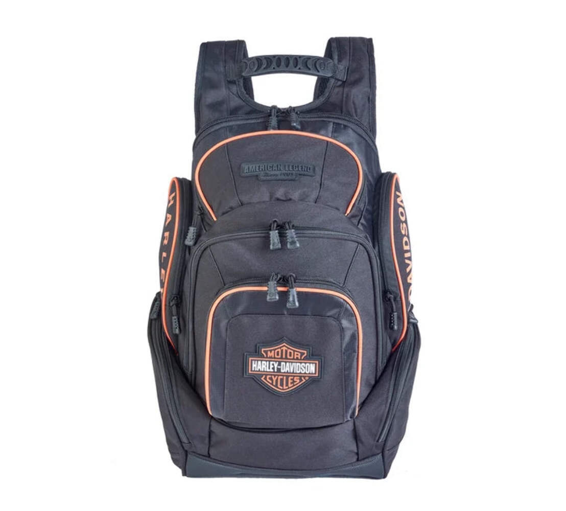 Harley-Davidson® Legend Backpack | Black with Orange