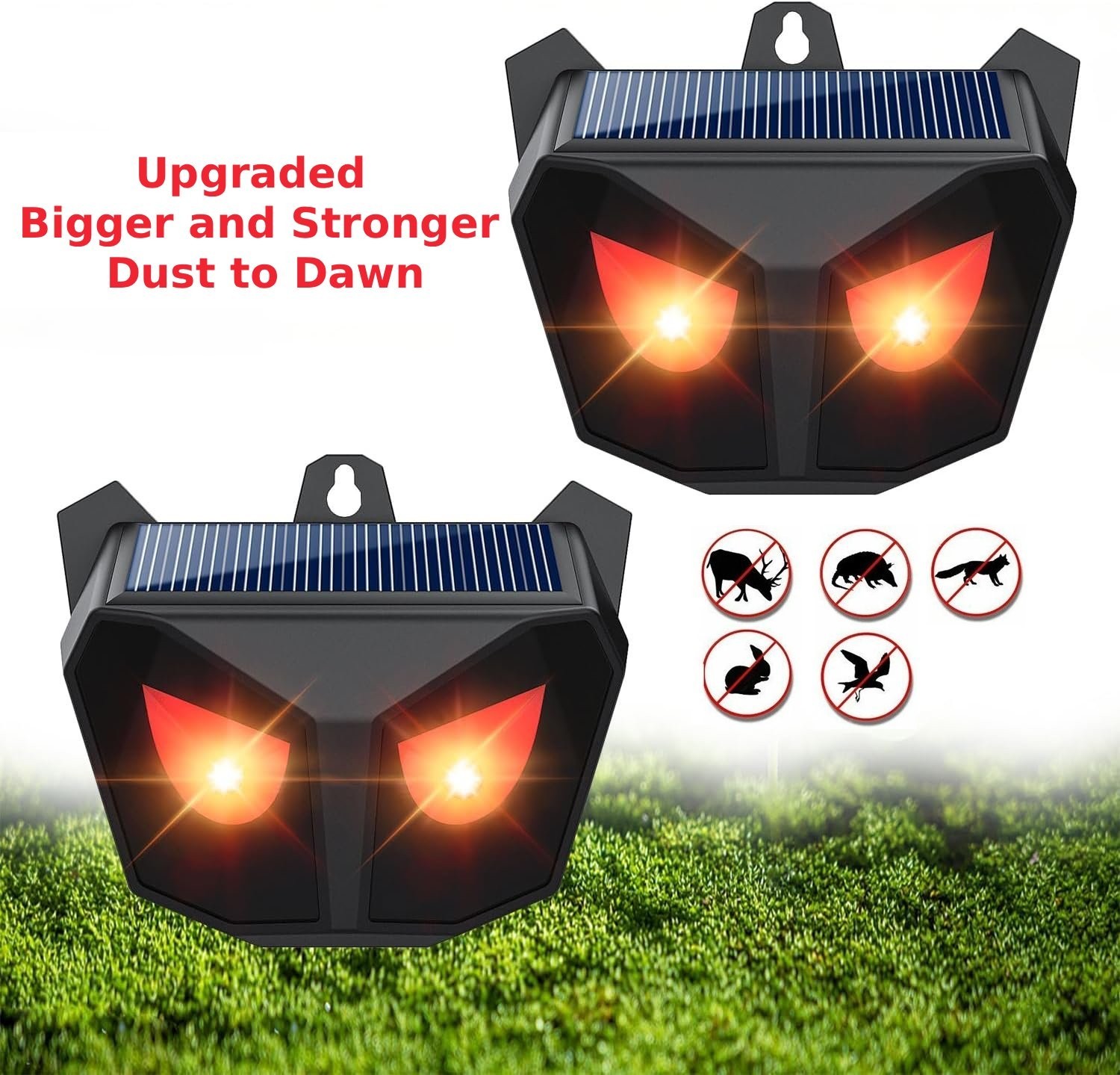 2 Solar Animal Pest Repeller Repellent Skunk Deer Owl Foxes Raccoons For Garden gallery