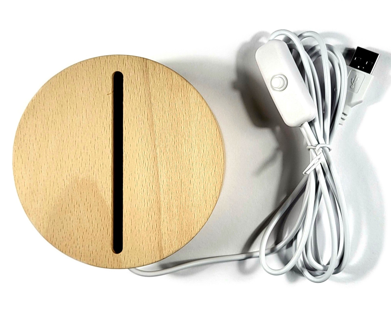 Wood LED Light Display USB Pedestal for Acrylic Plexiglass Crystal Resin 3D Art gallery