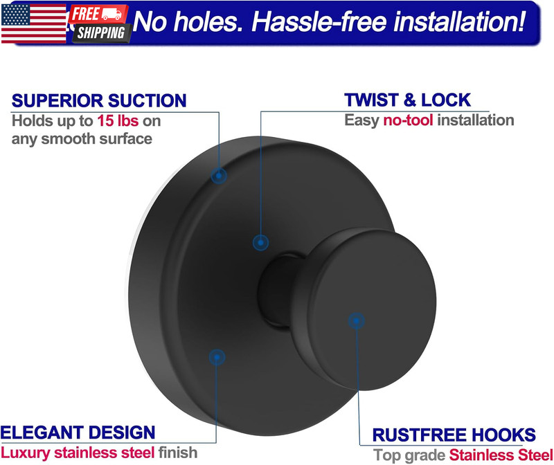 Suction Cup Hooks for Shower, Removable Towel Hooks for Bathroom Window Glass Do gallery