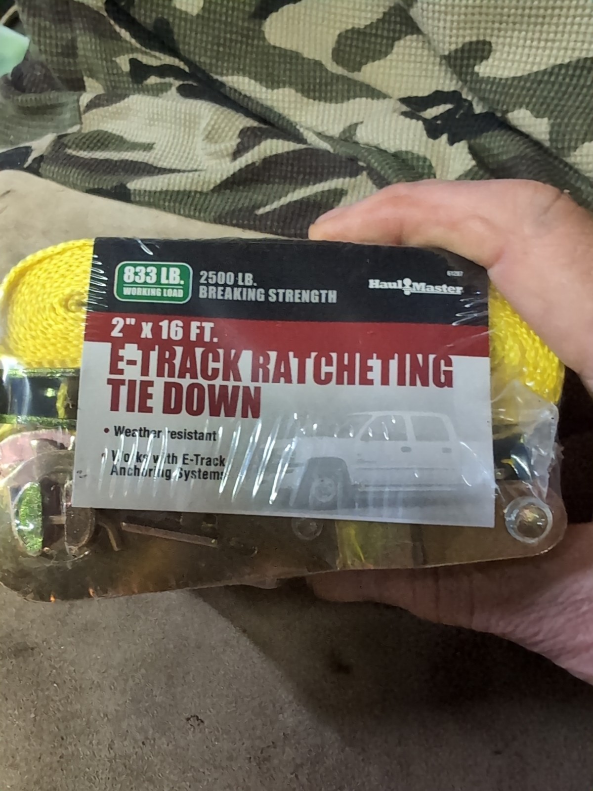 New E-Track Ratcheting Tie Down 2"x16' Haul Master 2500lb Fail Load 62758 gallery